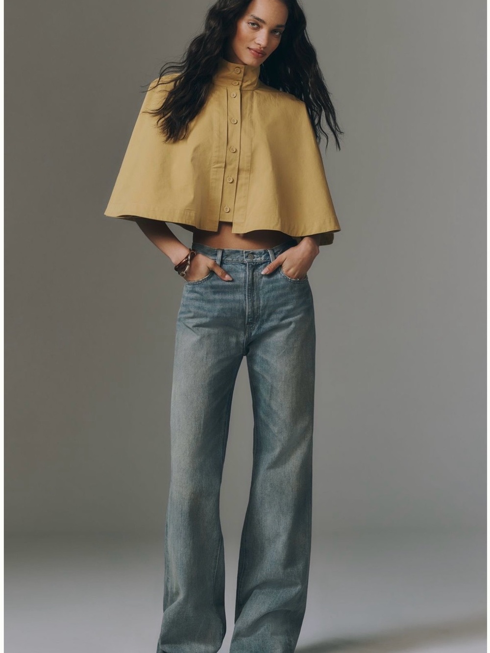 ❤️ NWT Anine Bing Hugh Mid-Rise Wide leg sz:25 💯 cotton rigid
